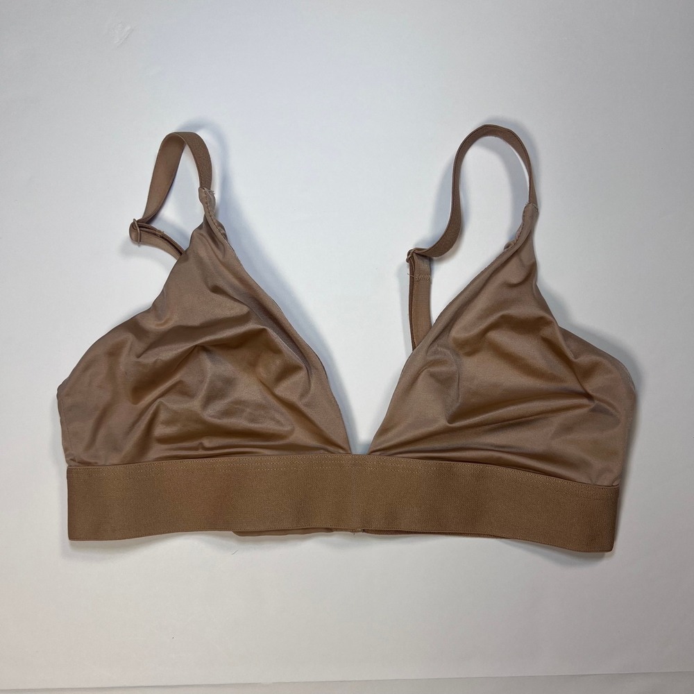 Negative Sieve Non-Wire Bra Women Size 1 Tan Nude Mesh Bralette Wireless
